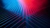 An abstract design showcasing a red and blue background with a prominent diagonal line cutting across.