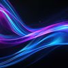 Abstract background with blue and purple glowing light lines on a dark black background