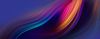 Abstract waves of vibrant colors ? blue, pink, and orange ? flow gracefully over a deep purple background, creating a sense of motion and depth.