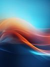 An abstract digital artwork featuring smooth, flowing waves in shades of orange and blue, evoking a dynamic and modern aesthetic.