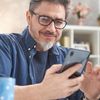 A potential Hyland customer takes a solution self-assessment on a mobile phone.