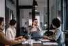 office team discussion at table