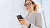 Remote worker checking her phone
