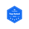 TrustRadius Top Rated 2023 logo.
