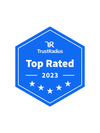 TrustRadius Top Rated 2023 logo.