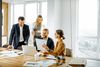 Group of people having a discussion in meeting room