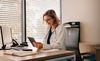 Doctor looking at tablet